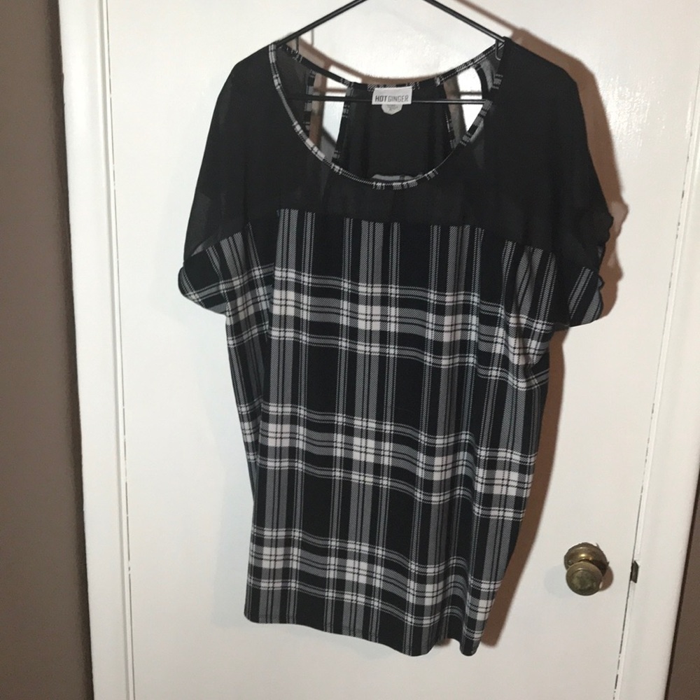 Hot Ginger plaid top